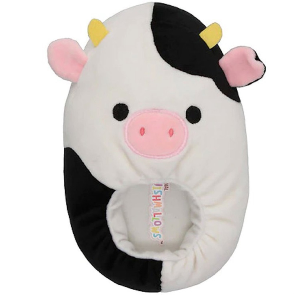 Squishmallows Original KellyToy Connor Cow Kids Boys Girls Unisex Slippers NWT